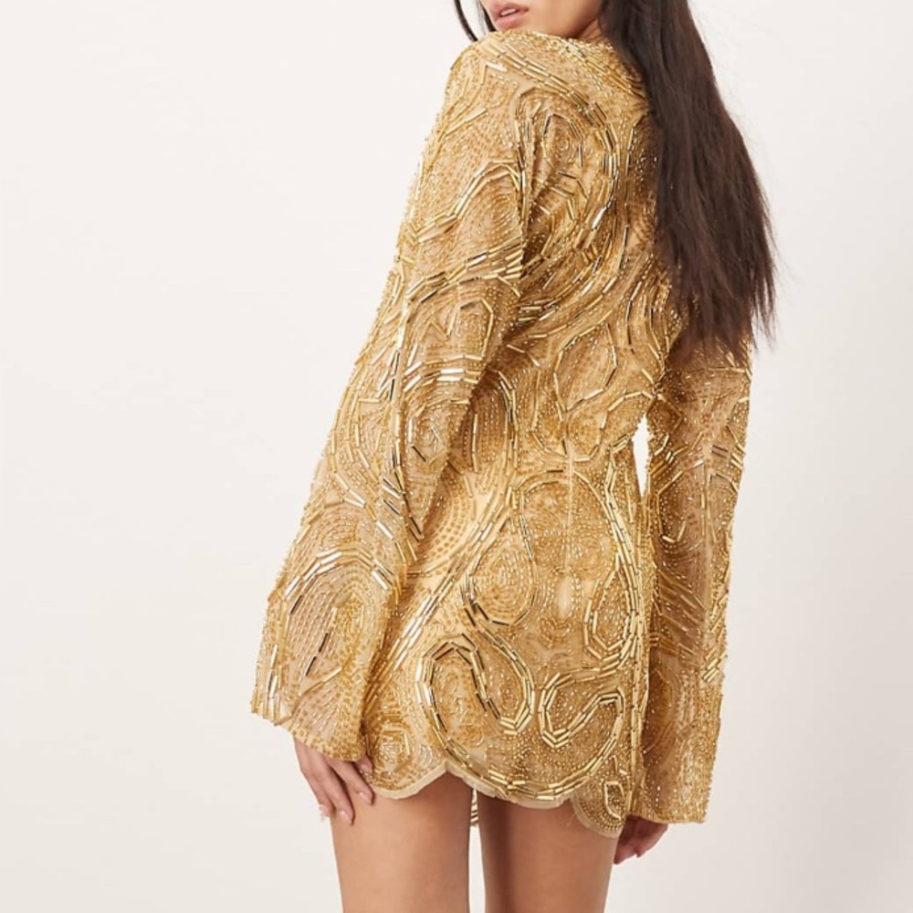 ARRANGE Gold Sequin Dress